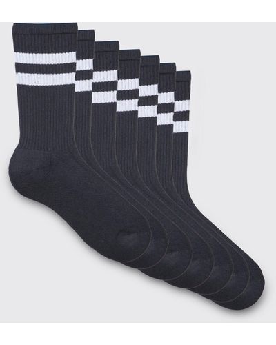 BoohooMAN 5 Pack Sport Stripe Socks - Blue