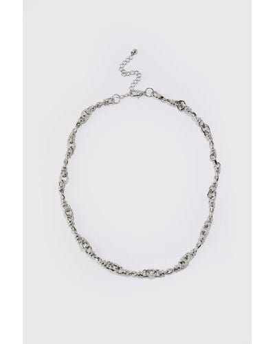 BoohooMAN Knot Chain Necklace - Mettallic