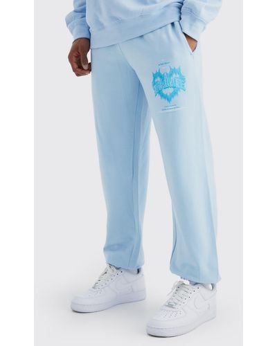 BoohooMAN Heart Graphic Sweatpants - Blue