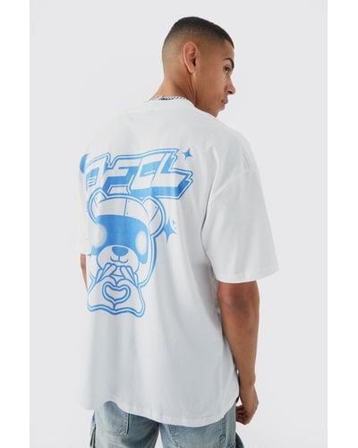 BoohooMAN Oversized Ofcl Teddy Graphic T-shirt - Blue