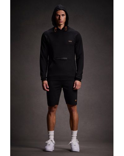 BoohooMAN Regular Hoodie And Gusset Shorts Set in Gray for Men