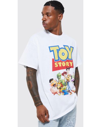 BoohooMAN Oversized Toy Story License T-shirt - White