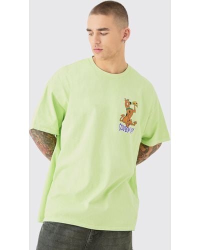 BoohooMAN Oversized Scooby Doo Wash License T-shirt - Green