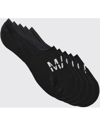 BoohooMAN 5 Pack Man Invisible Socks - Black