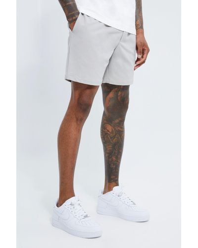 BoohooMAN Elasticated Comfort Fit Stretch Short - White