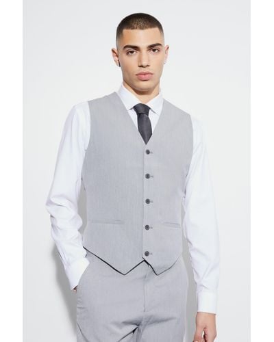 BoohooMAN Slim Double Breasted Suit Jacket - Blue