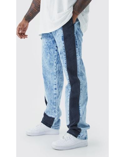 Boohoo Tall Relaxed Fit Acid Wash Denim Jogger - Blue