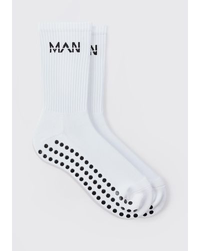BoohooMAN Man Active Training Grip Crew Socks - Weiß
