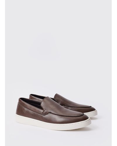 BoohooMAN Pu Slip On Loafer In Brown