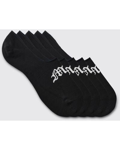 Boohoo 5 Pack Gothic Invisible Socks - Black