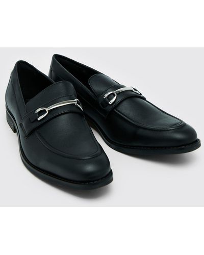 BoohooMAN Faux Leather Loafer - Black