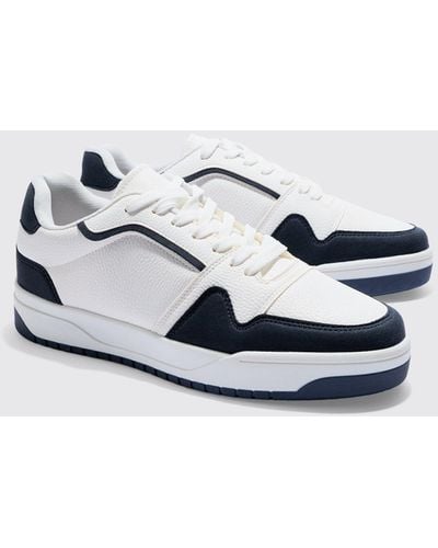 BoohooMAN Chunky Sole Contrast Trainers - Blau