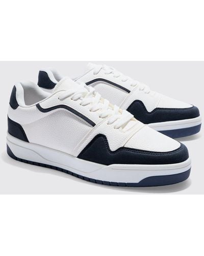 BoohooMAN Chunky Sole Contrast Trainers - Blue