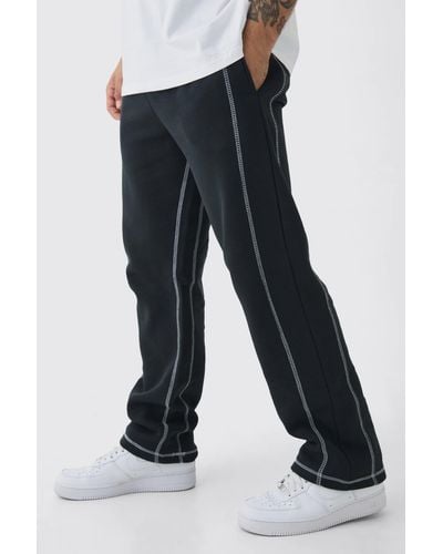 BoohooMAN Relaxed Contrast Stitch Jogger - Blue
