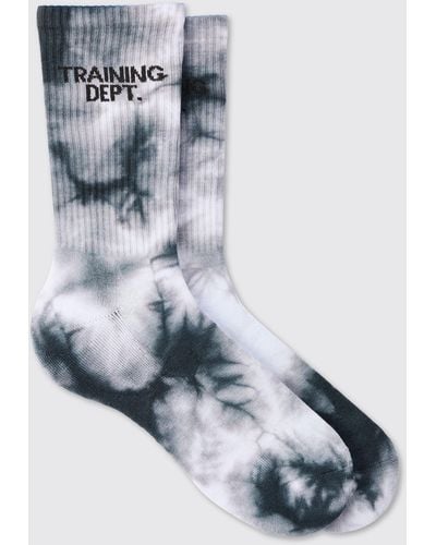 BoohooMAN Active Training Dept Tie-dye Crew Socks - Black