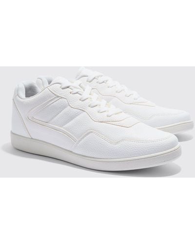 BoohooMAN Multi Panel Chunky Sole Sneakers In White