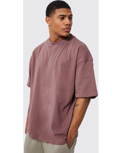 BoohooMAN Oversized Limited Heavyweight T-shirt - Red