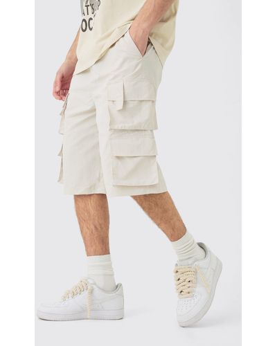 BoohooMAN Teflon Longline Shorts - Weiß