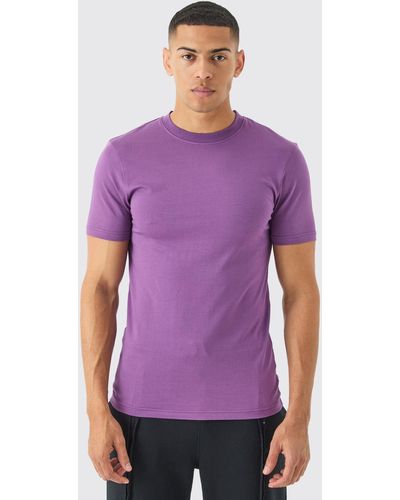 BoohooMAN Man Muscle Fit Basic T-shirt - Purple