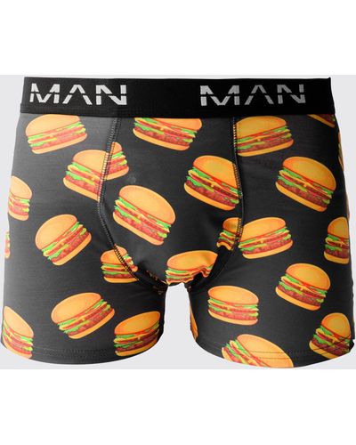 BoohooMAN Man Burger Printed Boxers - Blue