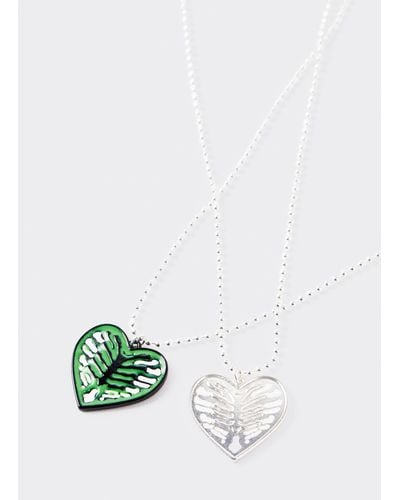 BoohooMAN Heart Pendant Necklace - White