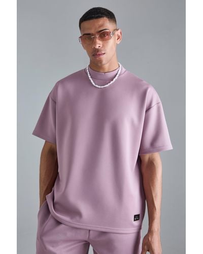 BoohooMAN Oversized Scuba T-shirt - Purple