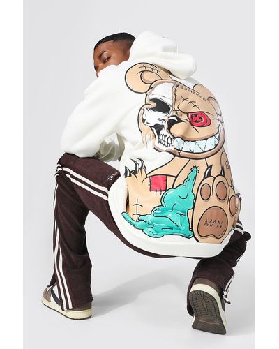 BoohooMAN Oversized Ofcl Man Teddy Graphic Hoodie - Multicolour