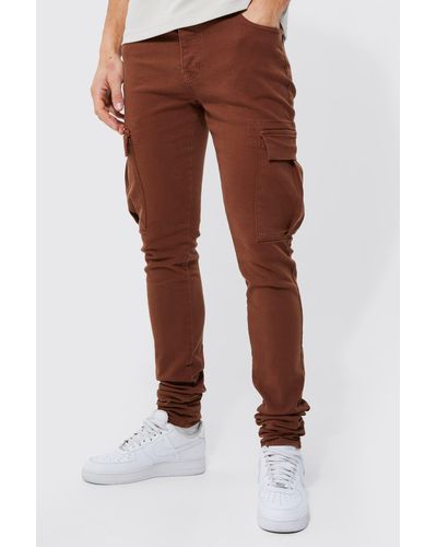 Brown BoohooMAN Jeans for Men | Lyst