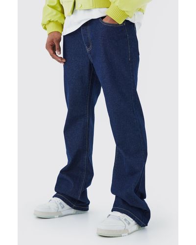 BoohooMAN Utility-Hose aus Shell in Knitteroptik mit Straight Leg und Reißverschluss - Blau