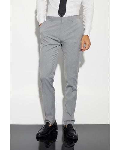 BoohooMAN Tall Slim Suit Trousers - Grey