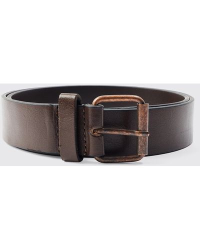 BoohooMAN Faux Leather Belt - Brown