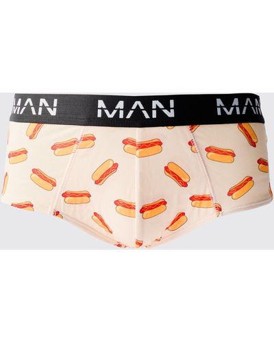 BoohooMAN Man Unterhose mit Hot Dog Print - Mehrfarbig