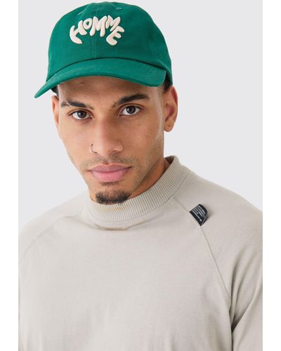 BoohooMAN Homme Embroidered Cap In Green