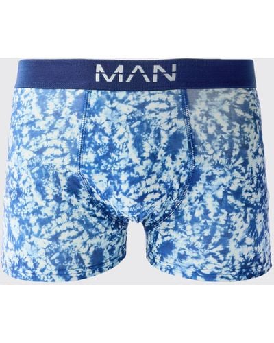 BoohooMAN Tie Dye Print Boxers - Blue