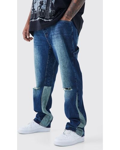 BoohooMAN Plus Jeans mit geradem Bein - Blau
