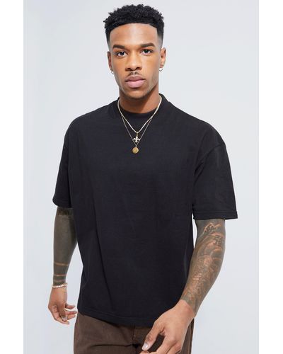 BoohooMAN Oversized Extended Neck Boxy T-shirt - Blue