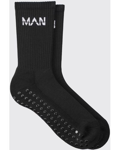 BoohooMAN Man Active Training Grip Crew Socks - Schwarz