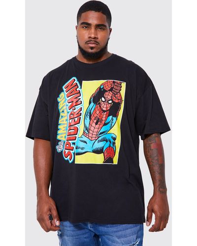 Boohoo Plus Spiderman License T-shirt - Grey