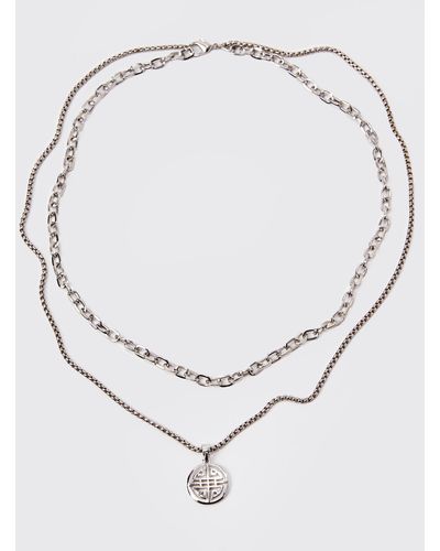 Boohoo Pendant Necklace - White