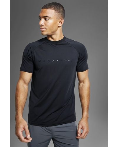 BoohooMAN Man Active Gym Performance Tech T Shirt - Black