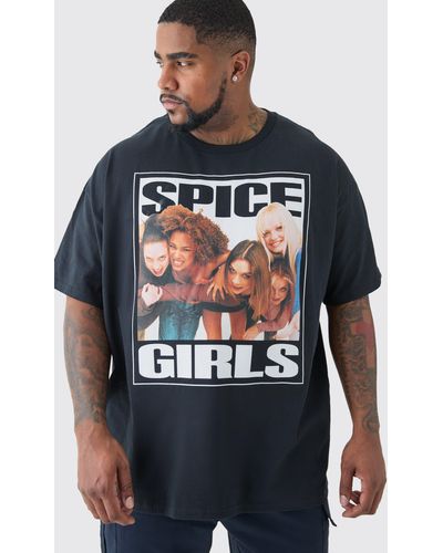 BoohooMAN Plus Spice Girls T-shirt In Black - Blau