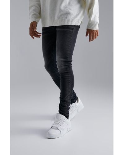 BoohooMAN Skinny Stretch Stacked Jeans - Black