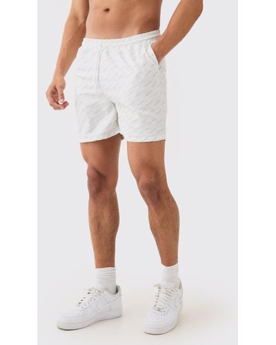 BoohooMAN Mid Length Limited Edition Swim Short - Weiß