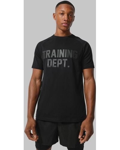 BoohooMAN Man Active Muscle Fit Training Dept T Shirt - Black