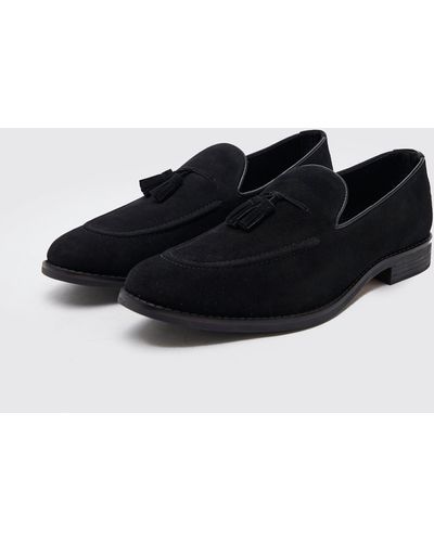 Boohoo Mocasines De Ante Sintético Con Borlas - Negro