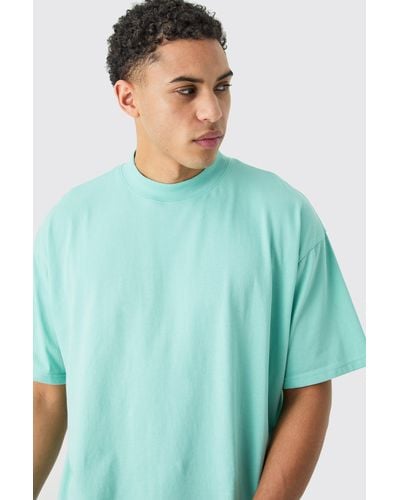 BoohooMAN Oversized Extended Neck T-shirt - Green