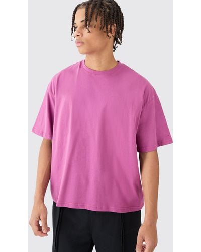 BoohooMAN Oversized Boxy T-shirt - Pink