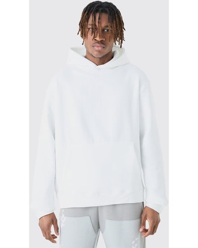 BoohooMAN Tall Basic Over The Head Hoodie In White
