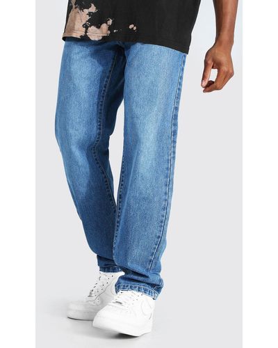 BoohooMAN Relaxed Fit Rigid Jeans - Blue