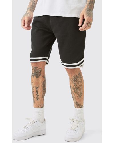 BoohooMAN Tall Loose Fit Basketball Short In Black